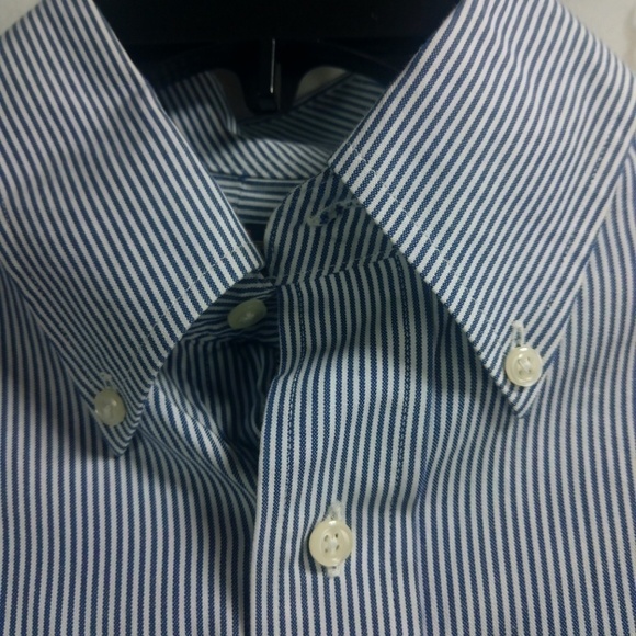 Member's Mark Blue White Stripe Shirt 15/33 - Picture 6 of 7